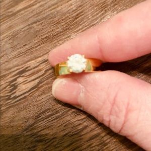 Gold filled CZ wedding band size 6